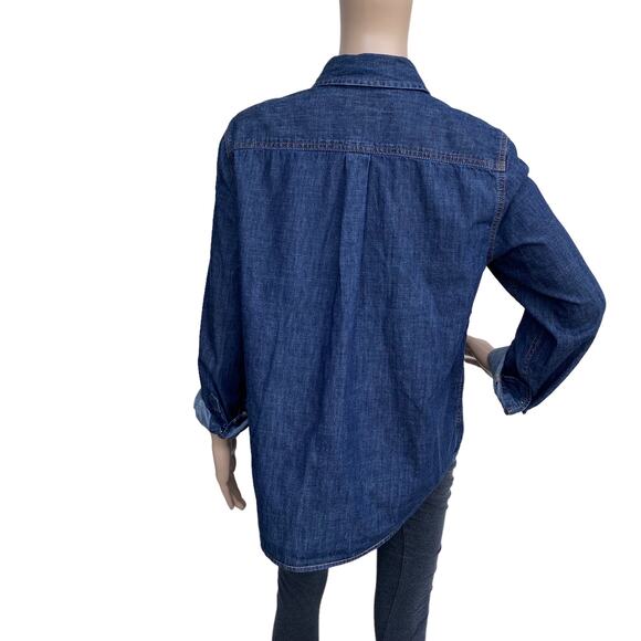 Tommy Hilfiger Women Long Sleeves Collared Button Front Denim Shirt Size L - Picture 4 of 5